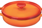 enamel cast iron pot available in red orange blue green
