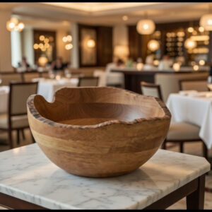 Angled Round Wooden Bowl